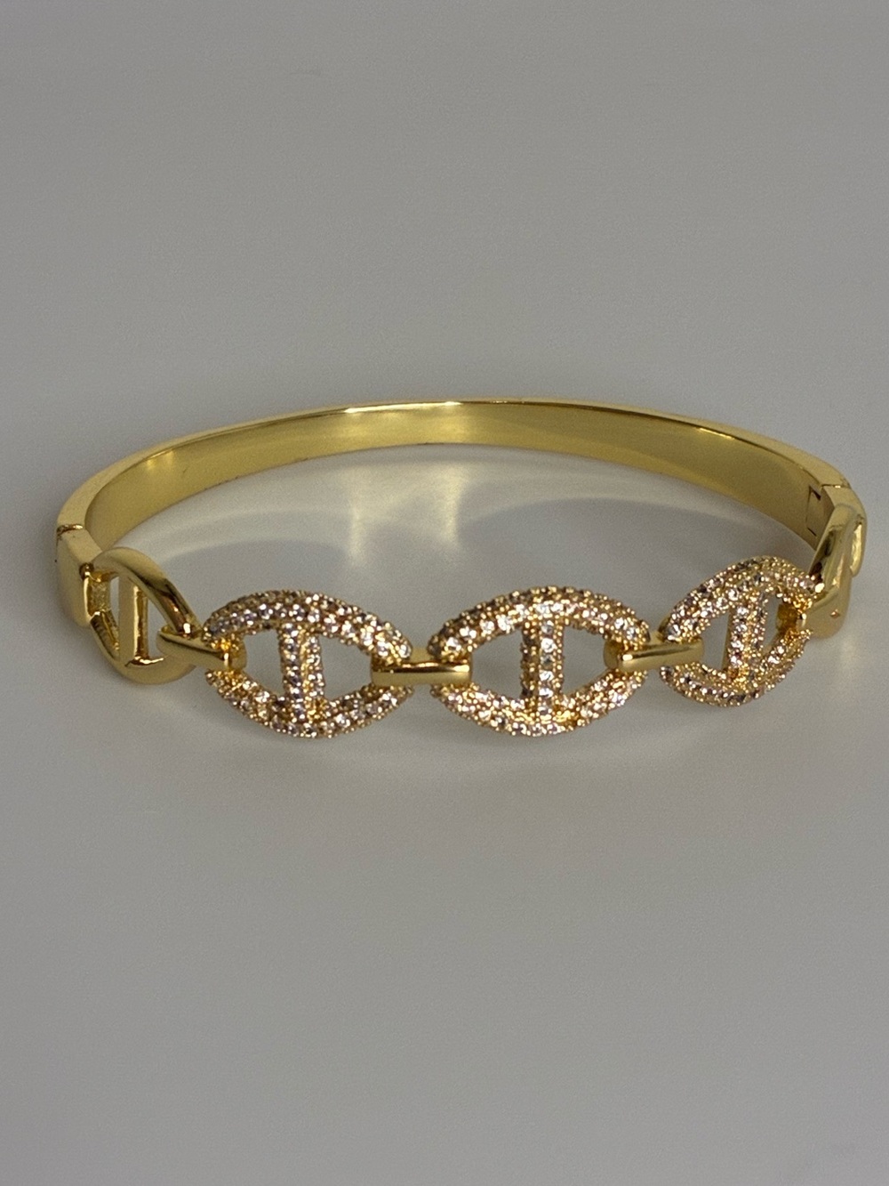 Vintage Gold-Tone Crystal Link Bracelet - Women Jewelry